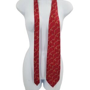 Vito Rufolo Vintage Mens Neck Tie Red Triangle Pattern 58" geometric funky wide